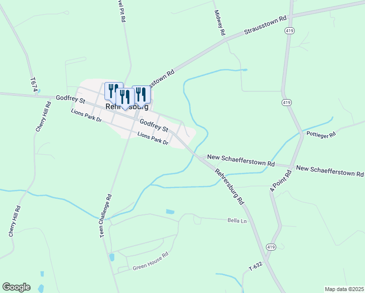 map of restaurants, bars, coffee shops, grocery stores, and more near 598 Godfrey Street in Bethel