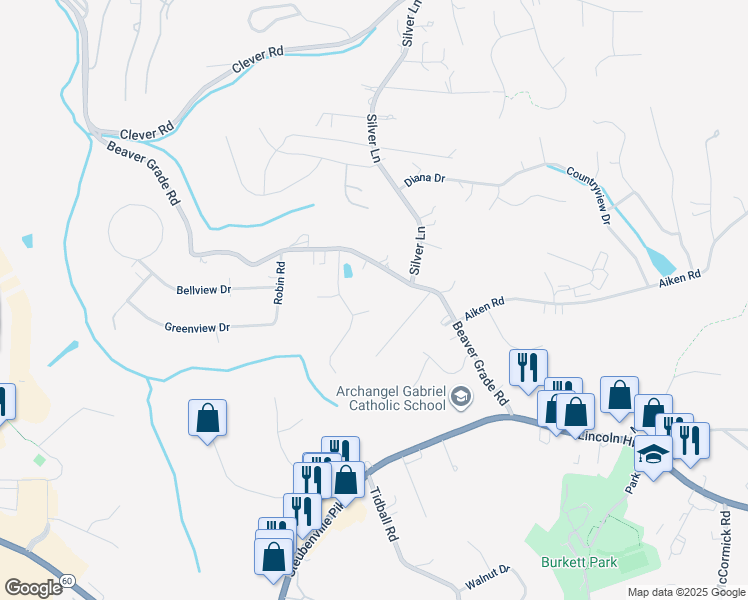 map of restaurants, bars, coffee shops, grocery stores, and more near 511 Meade Drive in McKees Rocks
