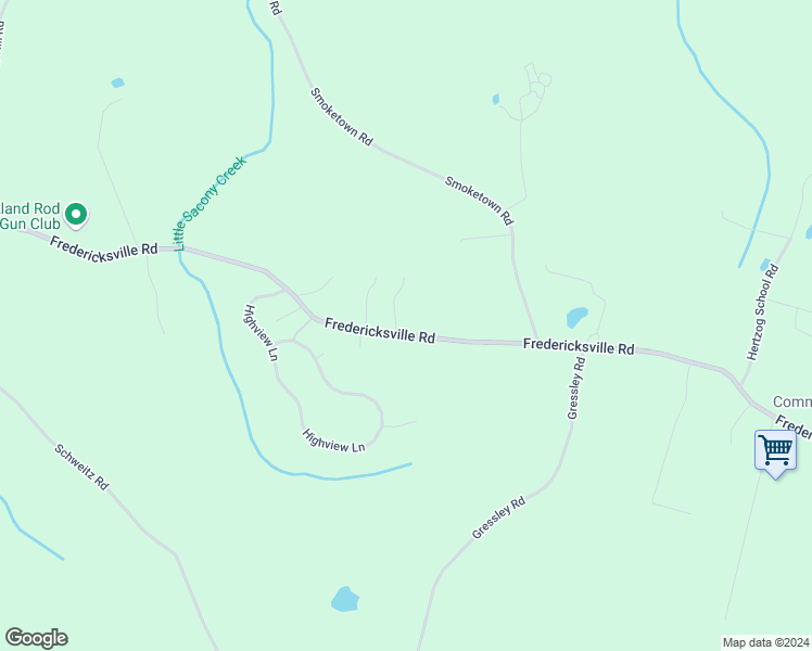 map of restaurants, bars, coffee shops, grocery stores, and more near 145 Fredericksville Road in Mertztown
