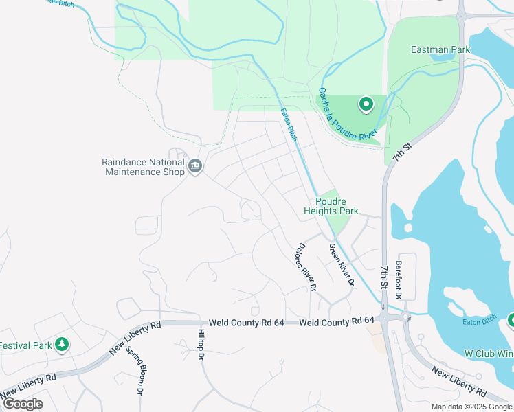 map of restaurants, bars, coffee shops, grocery stores, and more near 31007 Weld County Road 17 in Windsor