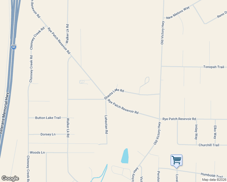 map of restaurants, bars, coffee shops, grocery stores, and more near Shasta Lake Road in Humboldt River Ranch