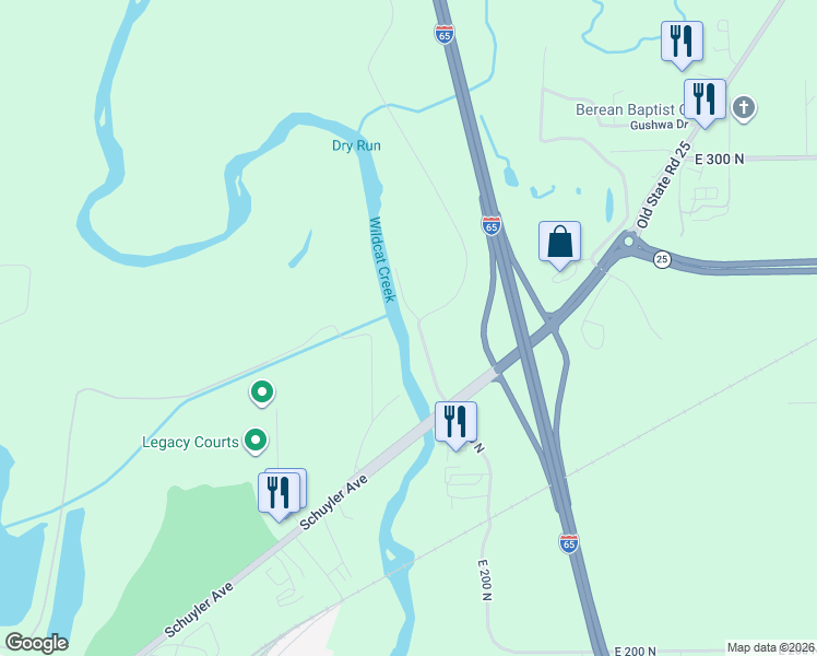 map of restaurants, bars, coffee shops, grocery stores, and more near 2827-2851 Barton Beach Road in Lafayette