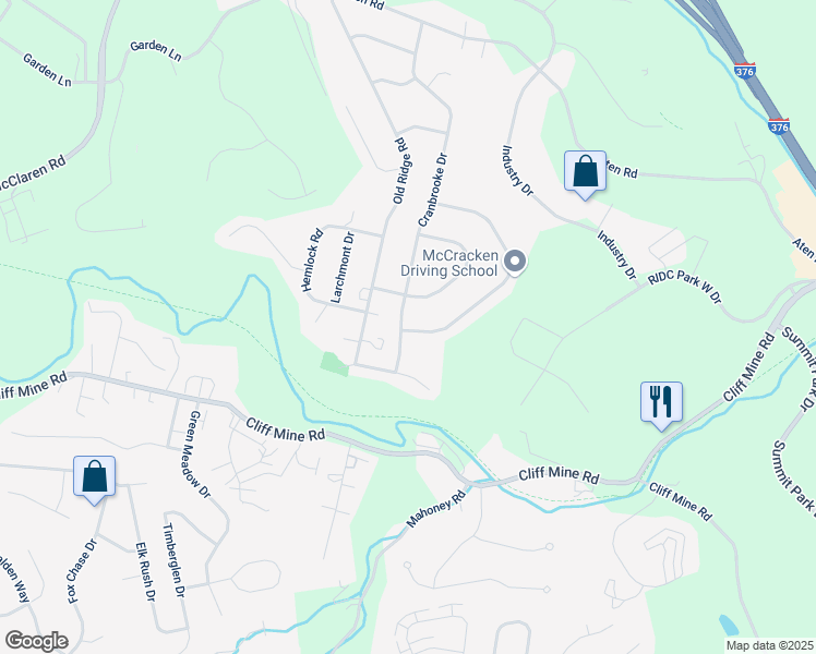 map of restaurants, bars, coffee shops, grocery stores, and more near 198 Cranbrooke Drive in Coraopolis