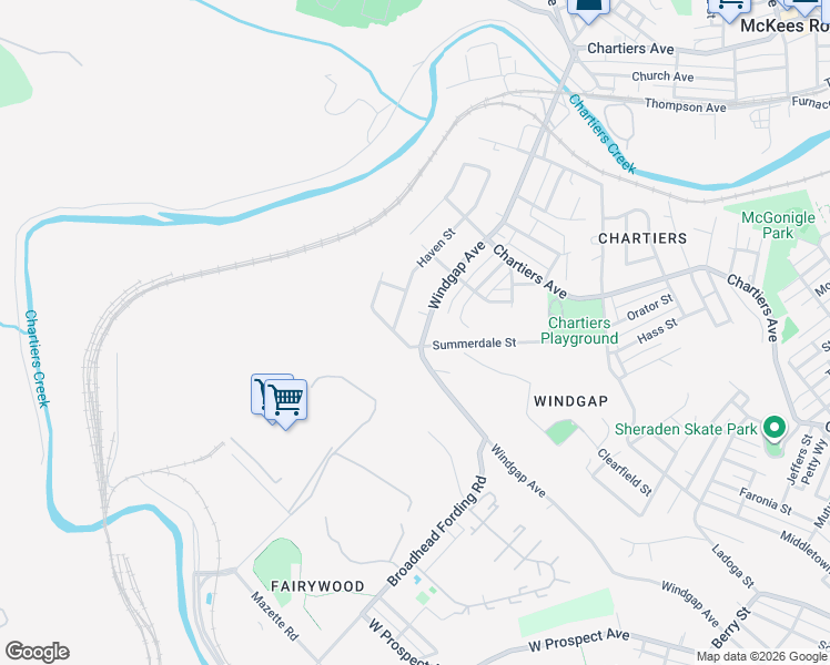 map of restaurants, bars, coffee shops, grocery stores, and more near 3707 Windgap Avenue in Pittsburgh