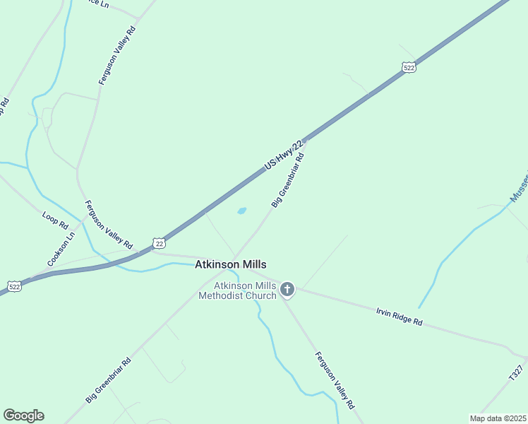 map of restaurants, bars, coffee shops, grocery stores, and more near 2261 Big Greenbriar Road in McVeytown