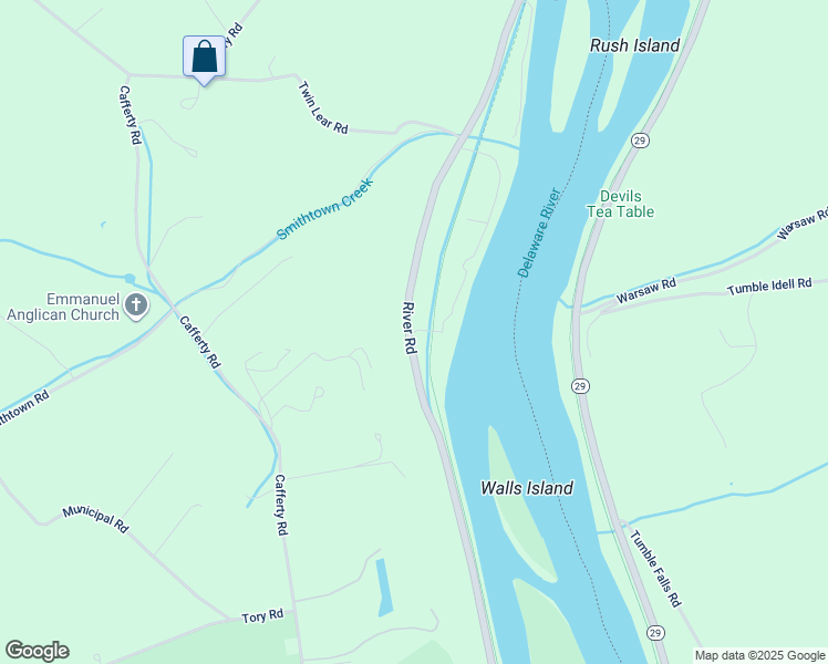 map of restaurants, bars, coffee shops, grocery stores, and more near 6 Bridge One Lane in Bucks County