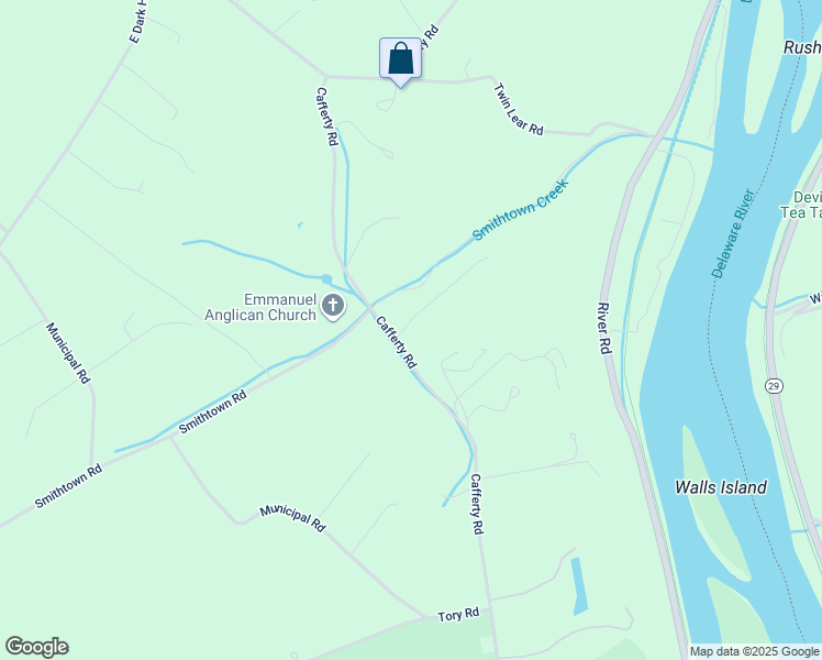 map of restaurants, bars, coffee shops, grocery stores, and more near 25 Ledge Lane in Pipersville