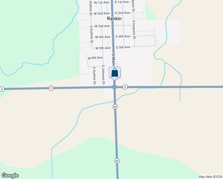 map of restaurants, bars, coffee shops, grocery stores, and more near 514-518 South Main Street in Rankin