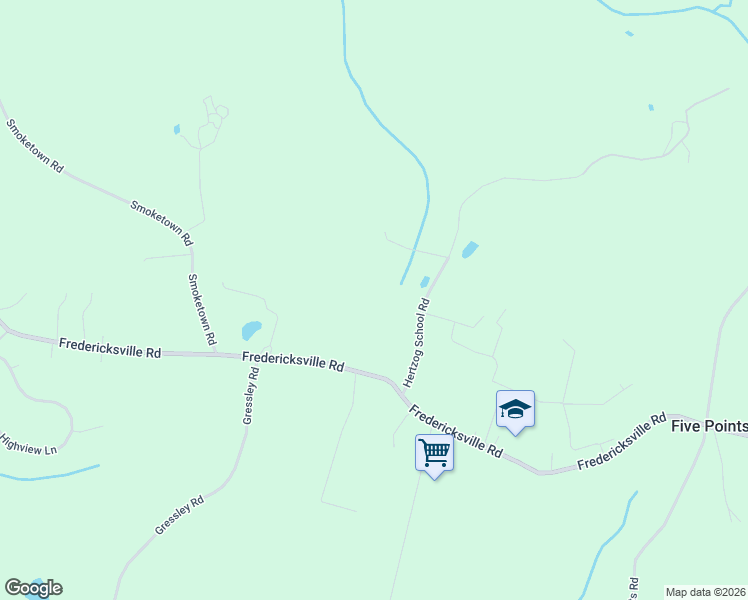 map of restaurants, bars, coffee shops, grocery stores, and more near 27 Hertzog School Road in Mertztown