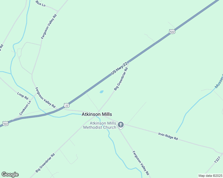 map of restaurants, bars, coffee shops, grocery stores, and more near 2261 Big Greenbriar Road in McVeytown