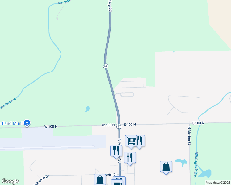 map of restaurants, bars, coffee shops, grocery stores, and more near 1348-1698 Highway 67 in Portland