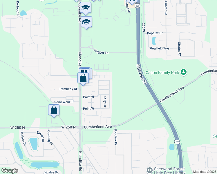map of restaurants, bars, coffee shops, grocery stores, and more near 138 Point West in West Lafayette