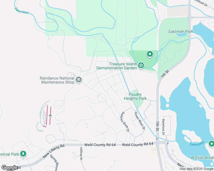map of restaurants, bars, coffee shops, grocery stores, and more near 1622 Rumley Creek Drive in Windsor