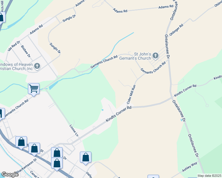 map of restaurants, bars, coffee shops, grocery stores, and more near Cider Mill Run in Berks County