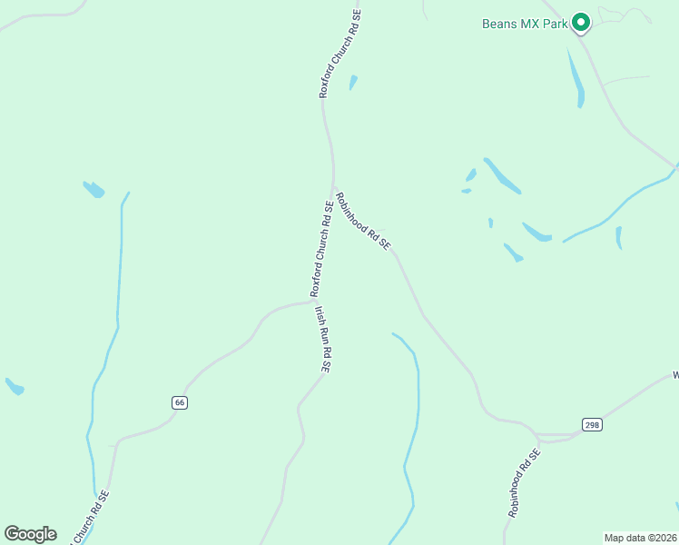 map of restaurants, bars, coffee shops, grocery stores, and more near 1719 Roxford Church Road Southeast in Dennison