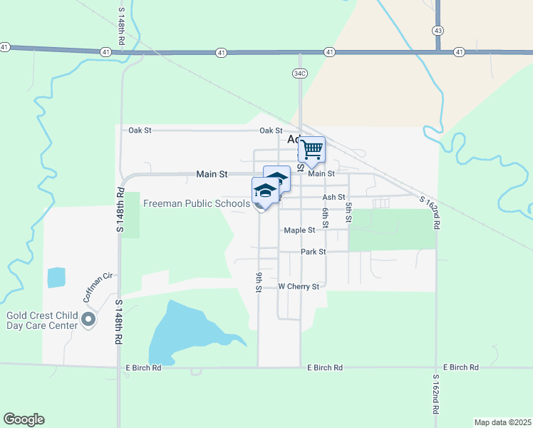 map of restaurants, bars, coffee shops, grocery stores, and more near 415 8th Street in Adams