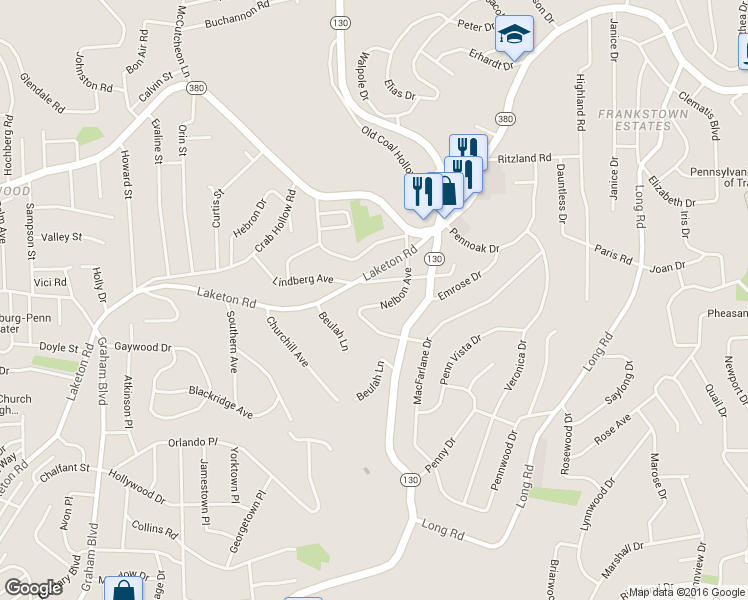 map of restaurants, bars, coffee shops, grocery stores, and more near 326 Nelbon Avenue in Pittsburgh