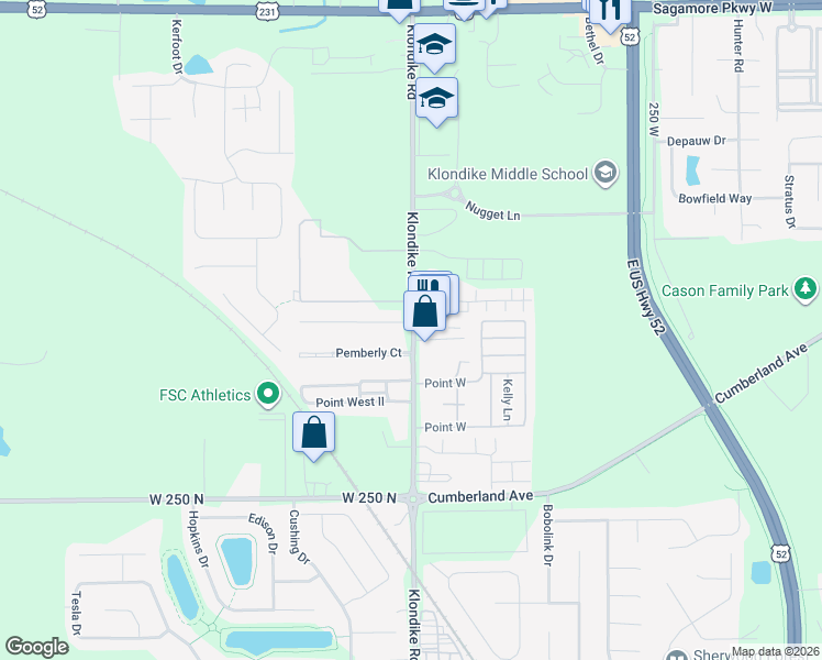 map of restaurants, bars, coffee shops, grocery stores, and more near in Tippecanoe County