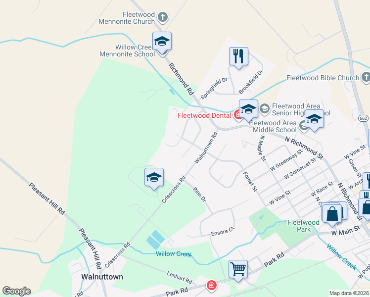 map of restaurants, bars, coffee shops, grocery stores, and more near 503 Heritage Dr in Fleetwood