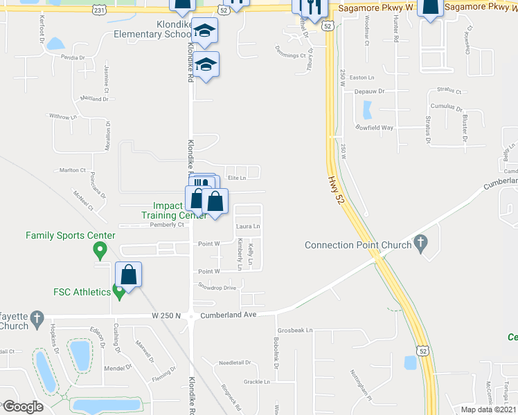 map of restaurants, bars, coffee shops, grocery stores, and more near 138 Point West in West Lafayette
