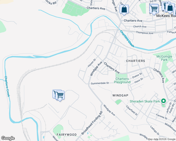 map of restaurants, bars, coffee shops, grocery stores, and more near 3754 Haven Street in Pittsburgh