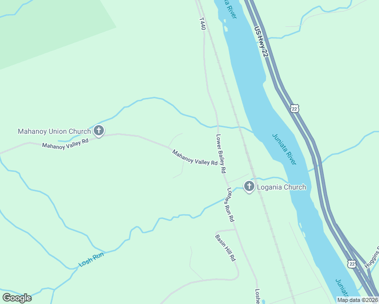 map of restaurants, bars, coffee shops, grocery stores, and more near 42 Mahanoy Valley Rd in Duncannon