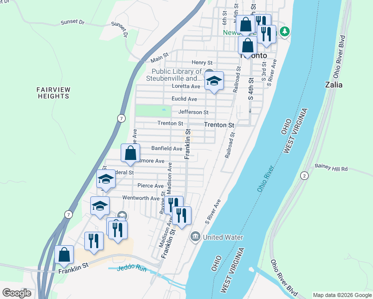 map of restaurants, bars, coffee shops, grocery stores, and more near 805 Banfield Avenue in Toronto
