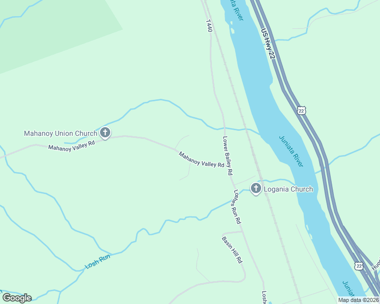 map of restaurants, bars, coffee shops, grocery stores, and more near 42 Mahanoy Valley Road in Duncannon