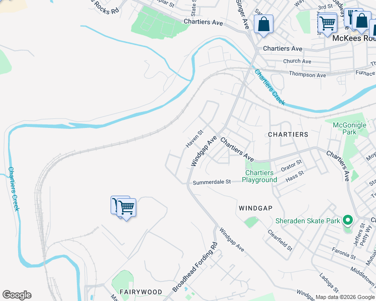 map of restaurants, bars, coffee shops, grocery stores, and more near 3754 Haven Street in Pittsburgh