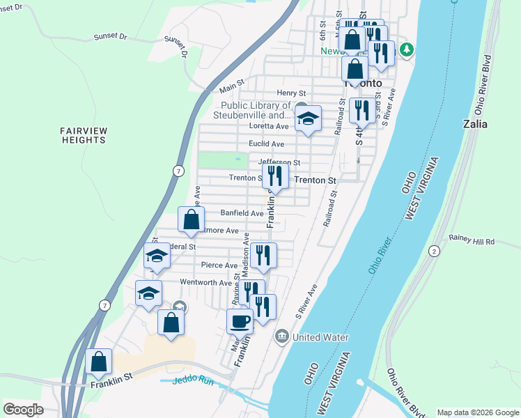 map of restaurants, bars, coffee shops, grocery stores, and more near 805 Banfield Avenue in Toronto