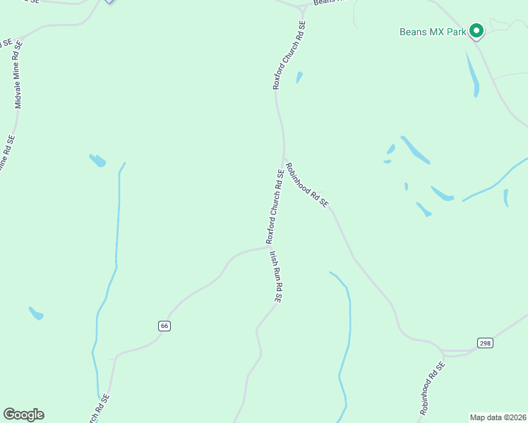 map of restaurants, bars, coffee shops, grocery stores, and more near 1719 Roxford Church Road Southeast in Dennison