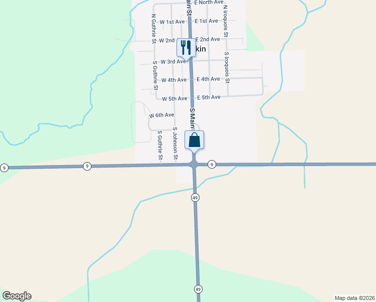 map of restaurants, bars, coffee shops, grocery stores, and more near 514 South Main Street in Rankin