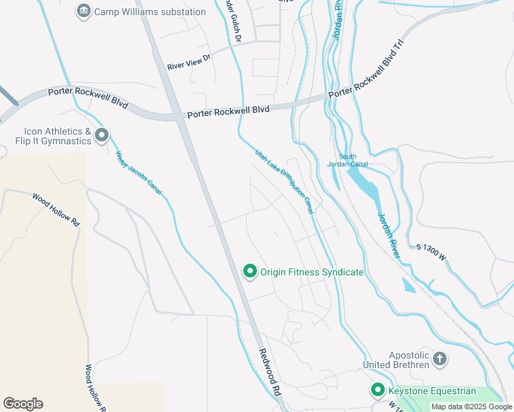 map of restaurants, bars, coffee shops, grocery stores, and more near 16121 South Bodmin Way in Bluffdale