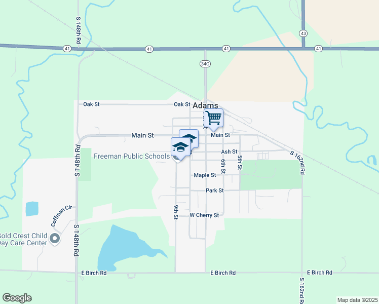 map of restaurants, bars, coffee shops, grocery stores, and more near 415 8th Street in Adams