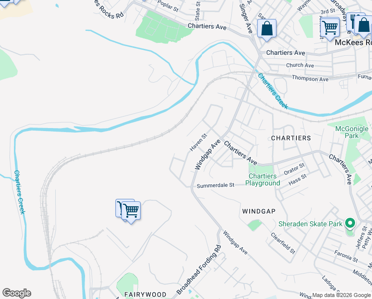 map of restaurants, bars, coffee shops, grocery stores, and more near 3754 Haven Street in Pittsburgh