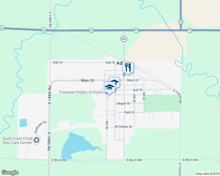 map of restaurants, bars, coffee shops, grocery stores, and more near 415 8th Street in Adams