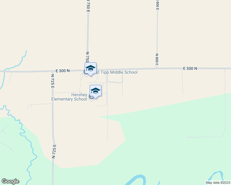 map of restaurants, bars, coffee shops, grocery stores, and more near 7533 East 300 North in Lafayette