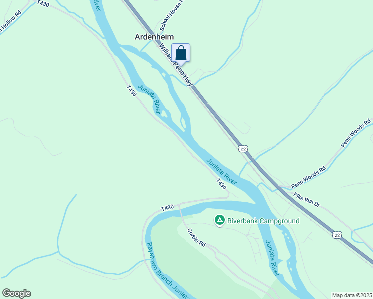 map of restaurants, bars, coffee shops, grocery stores, and more near 11164 Point Road in Huntingdon
