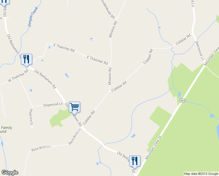 map of restaurants, bars, coffee shops, grocery stores, and more near 1355 Mission Road in Quakertown
