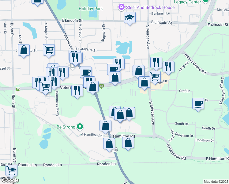 2023 Ireland Grove Road, Bloomington IL Walk Score