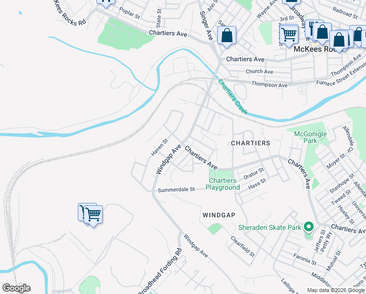 map of restaurants, bars, coffee shops, grocery stores, and more near in Pittsburgh