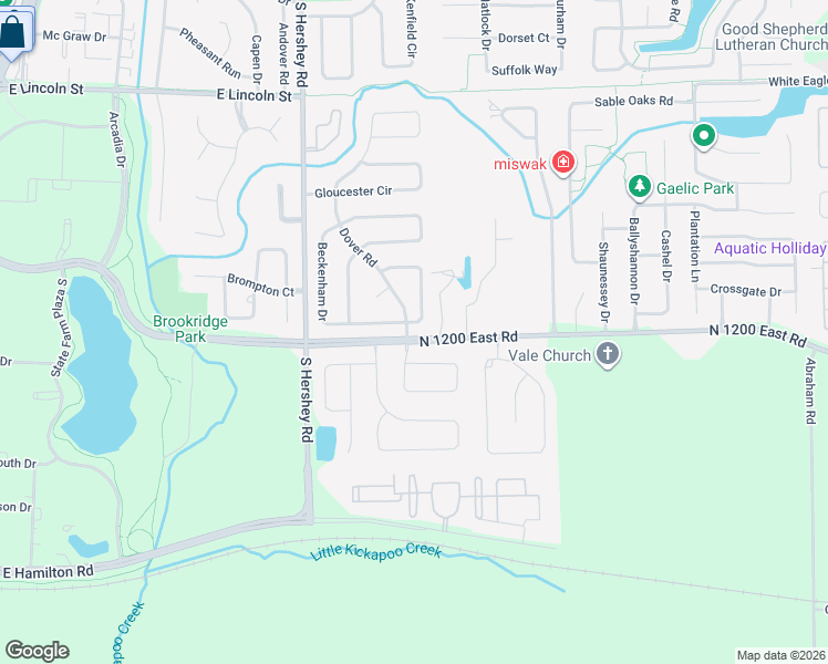 map of restaurants, bars, coffee shops, grocery stores, and more near 30 Downing Circle in Bloomington
