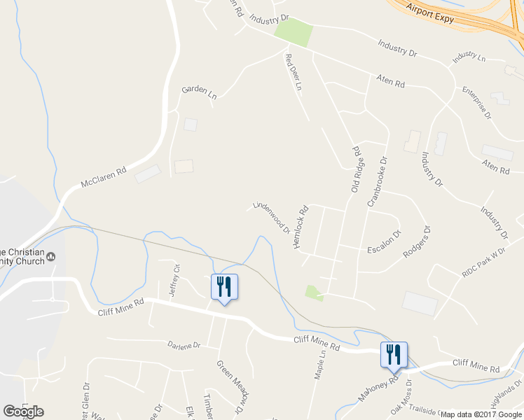 map of restaurants, bars, coffee shops, grocery stores, and more near 715 Lindenwood Drive in Coraopolis