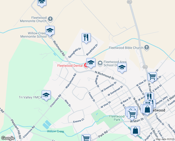 map of restaurants, bars, coffee shops, grocery stores, and more near 803 North Richmond Street in Fleetwood