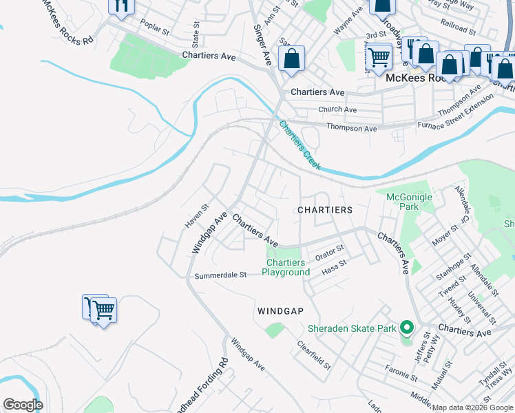 map of restaurants, bars, coffee shops, grocery stores, and more near 1578 Clarkton Street in Pittsburgh