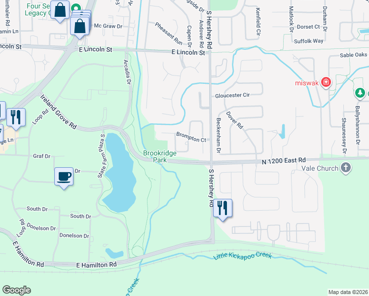 map of restaurants, bars, coffee shops, grocery stores, and more near 12 Barley Circle in Bloomington