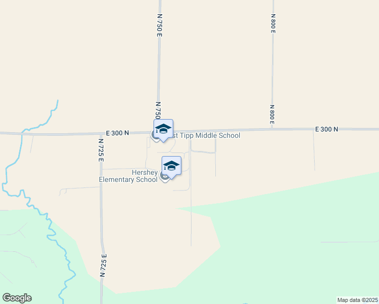 map of restaurants, bars, coffee shops, grocery stores, and more near 7645 East 300 North in Lafayette
