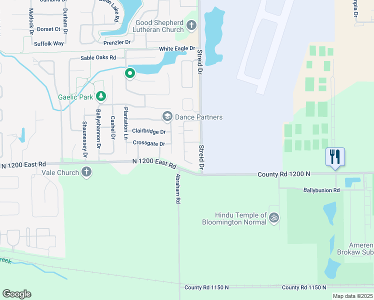 map of restaurants, bars, coffee shops, grocery stores, and more near 18 Fetzer Court in Bloomington