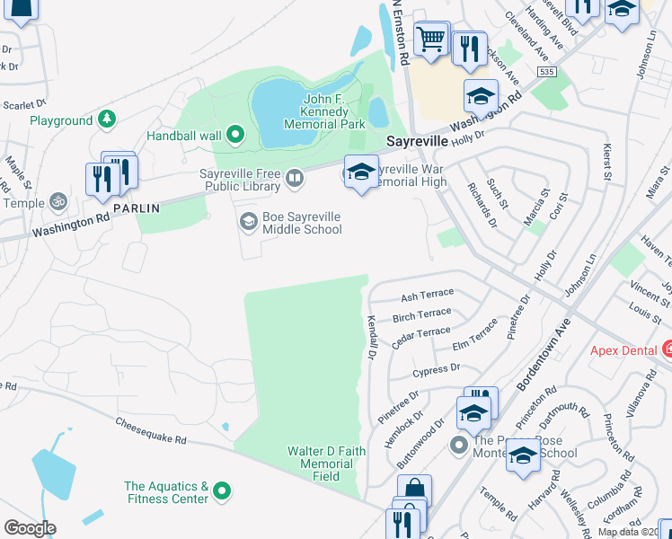 map of restaurants, bars, coffee shops, grocery stores, and more near in Middlesex County