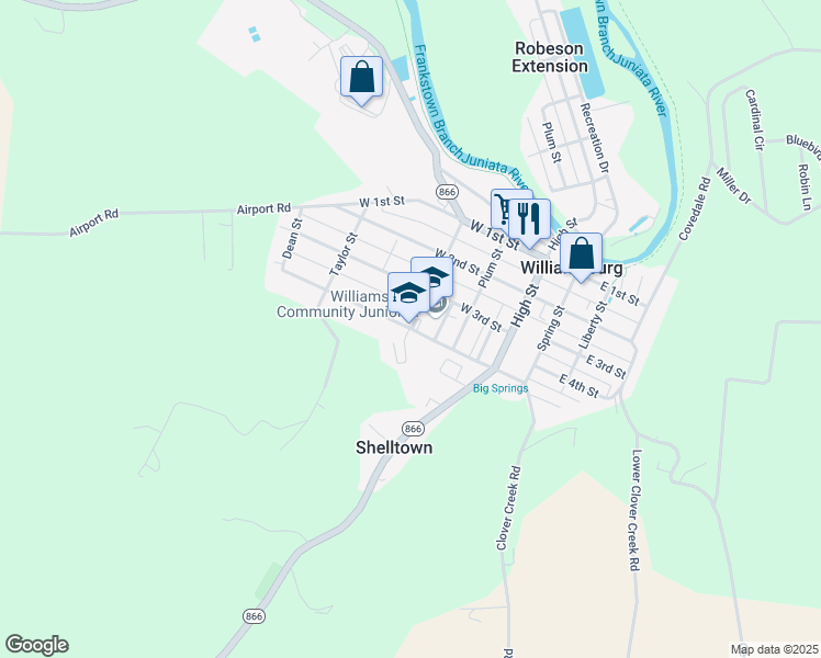 map of restaurants, bars, coffee shops, grocery stores, and more near 16 Sage Hill Drive in Williamsburg
